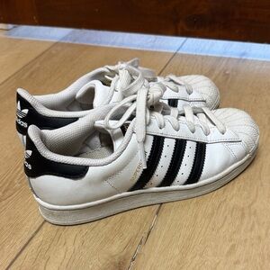 Adidas White and Black Superstar Shoes